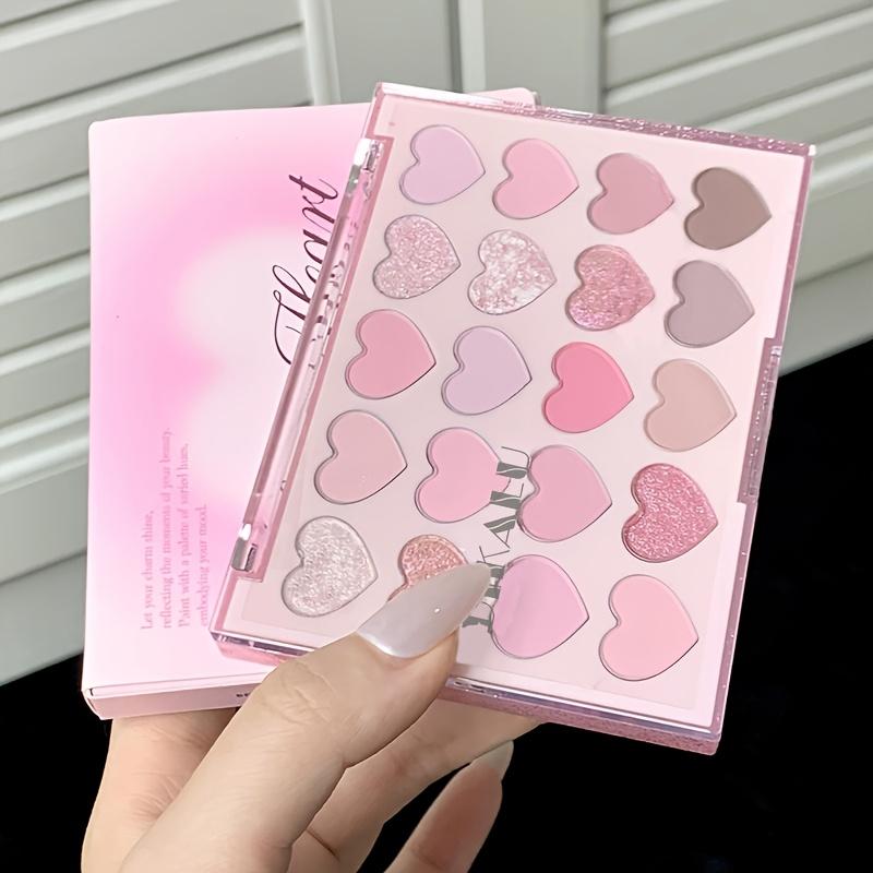 Sweetheart 20-Farve Øjenskyggepalette, Pudderbrun Mat & Shimmer, Glitrende & Levende, Alsidig Ny Ankomst til at Skabe et Elegant Makeup Look