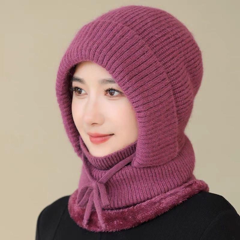 

Новые женские зимние шапки из меха кролика, сохраняющие тепло, шапки для женщин, ветрозащитные, утепленные, утепленные, шапки-балаклавы 55cm-60cm темно-фиолетового