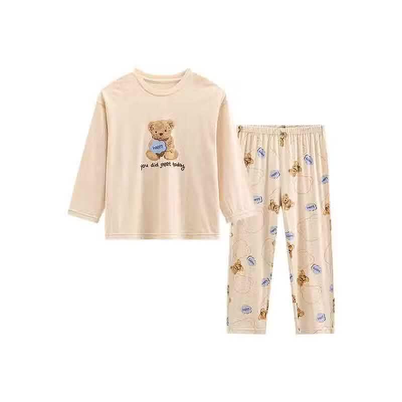 Hongdou Kids 5A Anti-bacterial Modal Cotton Seven-Sleeve Pajama Set