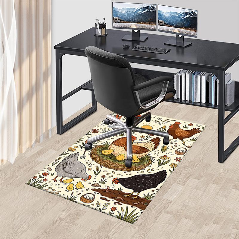 1PC farm chickens Non-Slip Floor carpet, Office, family, bedroom, Studio - Large Area Rug, Vibrant Colors, Longlasting Material-X445