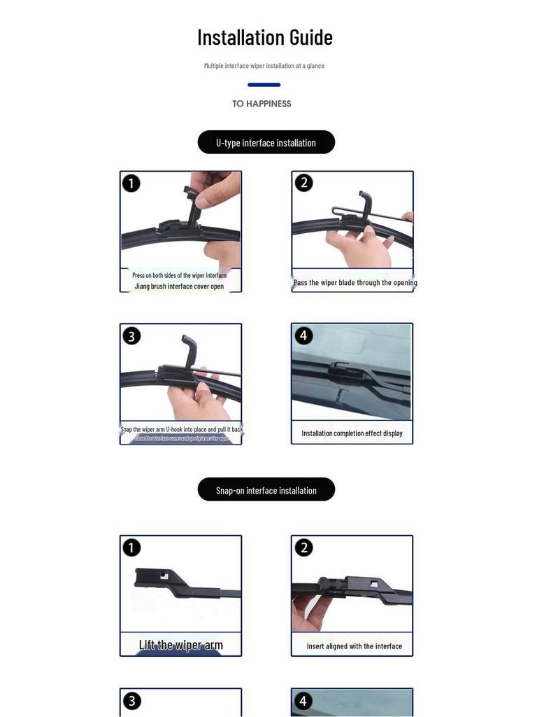 Fits Subaru XV, Outback, Legacy, Forester, Impreza, BRZ, Tribeca - Frameless Wiper Blades.