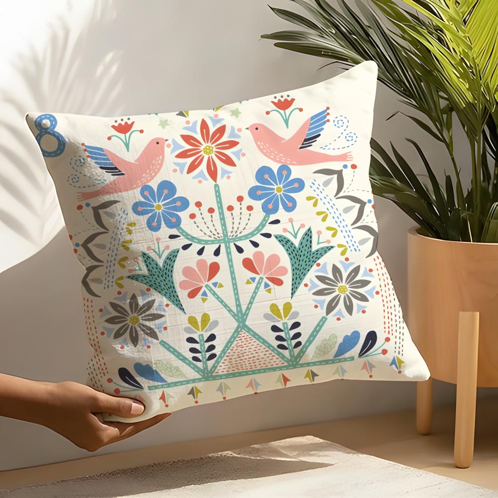 Blue Bird Home Decor Print Pillow Case Home Living Room Decoration Linen Pillowcover Pillow Cases Cushion Cover