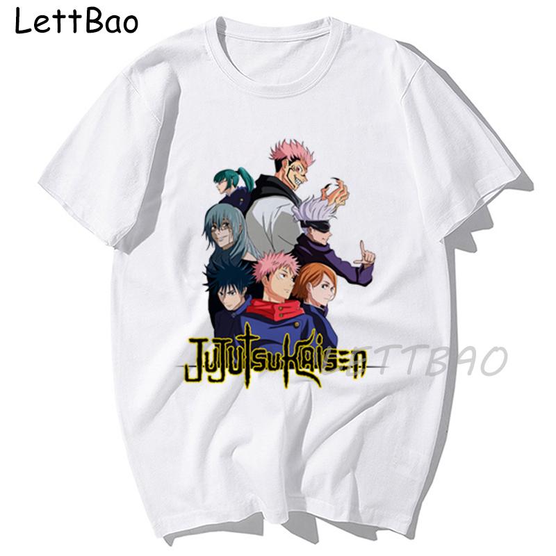 Anime Jujutsu Kaisen Gojo Satoru Yuji Itadori Short Sleeve Female Tops Tees Harajuku Jujutsu Vintaget