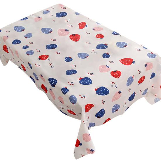 Fruit Leaf Print Tablecloth Oil Proof PVC Wrinkle Resistance Tea Table Cover Home