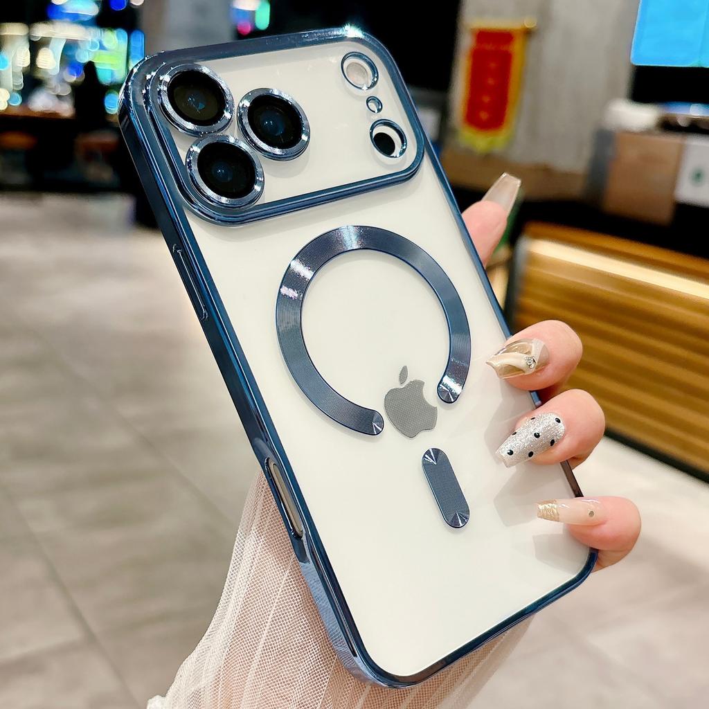 Official Colors Soft Electroplating Magnetic Case For iPhone 17 Air 16 15 14 13 12 Pro Max Plus 11 for Magsafe  HD Cover