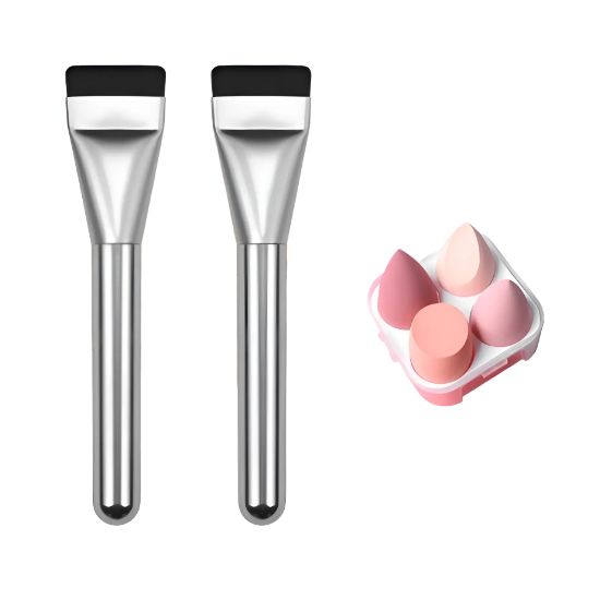 

Sseulibo Flat Spatula Foundation Brush Seamless Coverage Makeup Brush Set