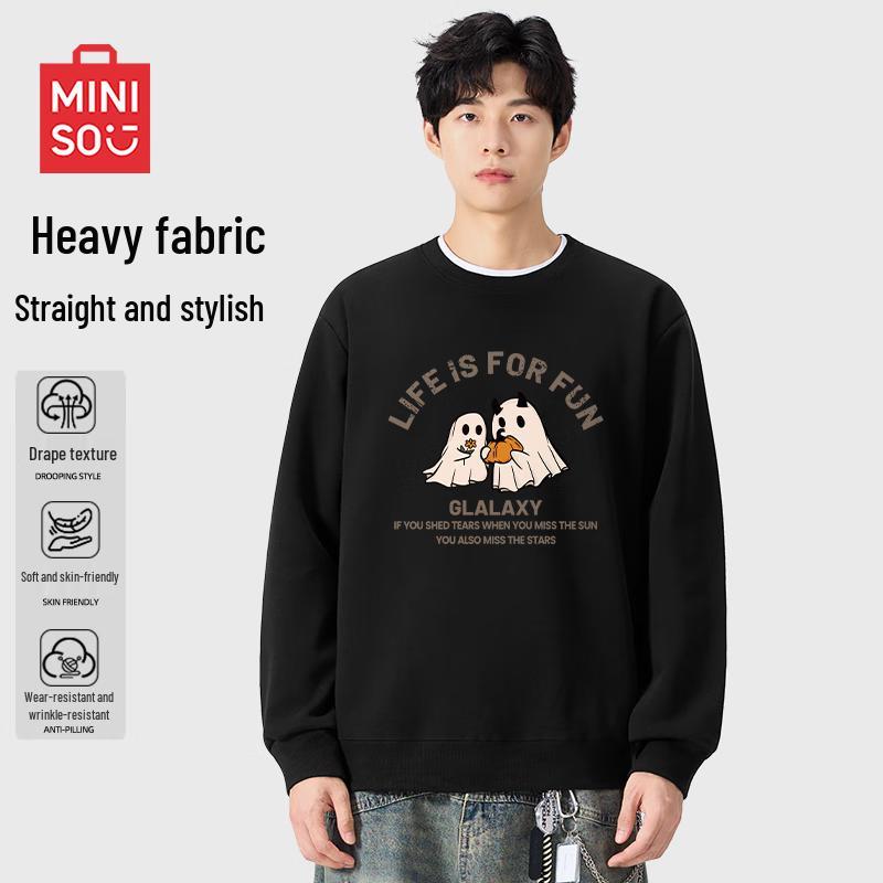 MINISO Men's Cartoon Graphic Pullover Sweatshirt
