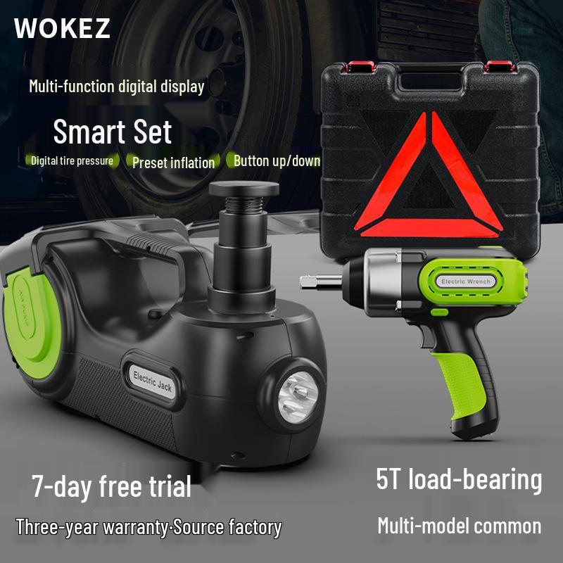 WOKEZ 12V Hydraulic Electric Jack with Inflatable Pump for Small Cars & Off-Road Rescue