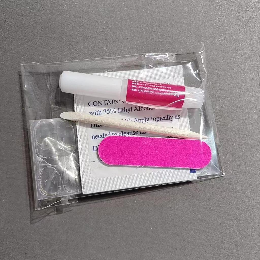 Wearable Nail Toolkit: Jelly Stickers with Double-Sided Nail File & Remover Stick (Including Cleaning Cotton).
