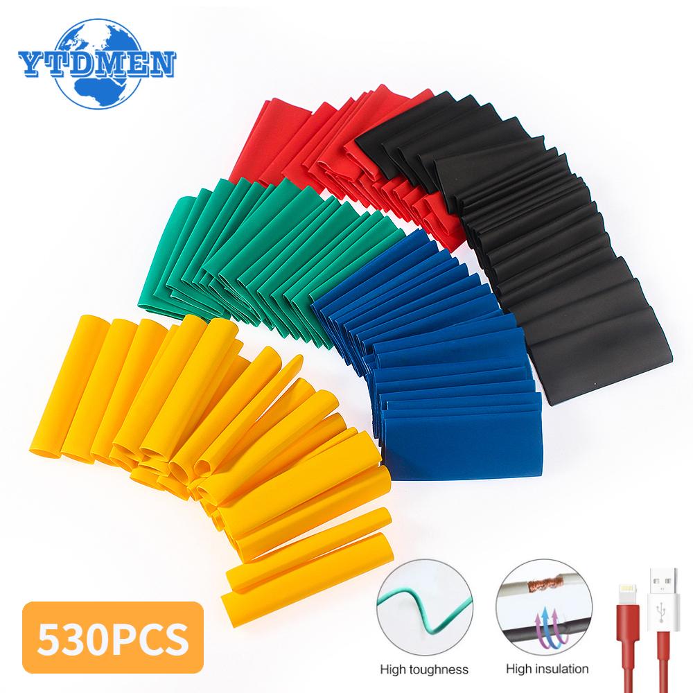

530pcs Heat Shrinkable Tube Shrinking Wrap Tubing Insulation Wire Cable Heat Shrink Tubing Kit 2:1 червоний