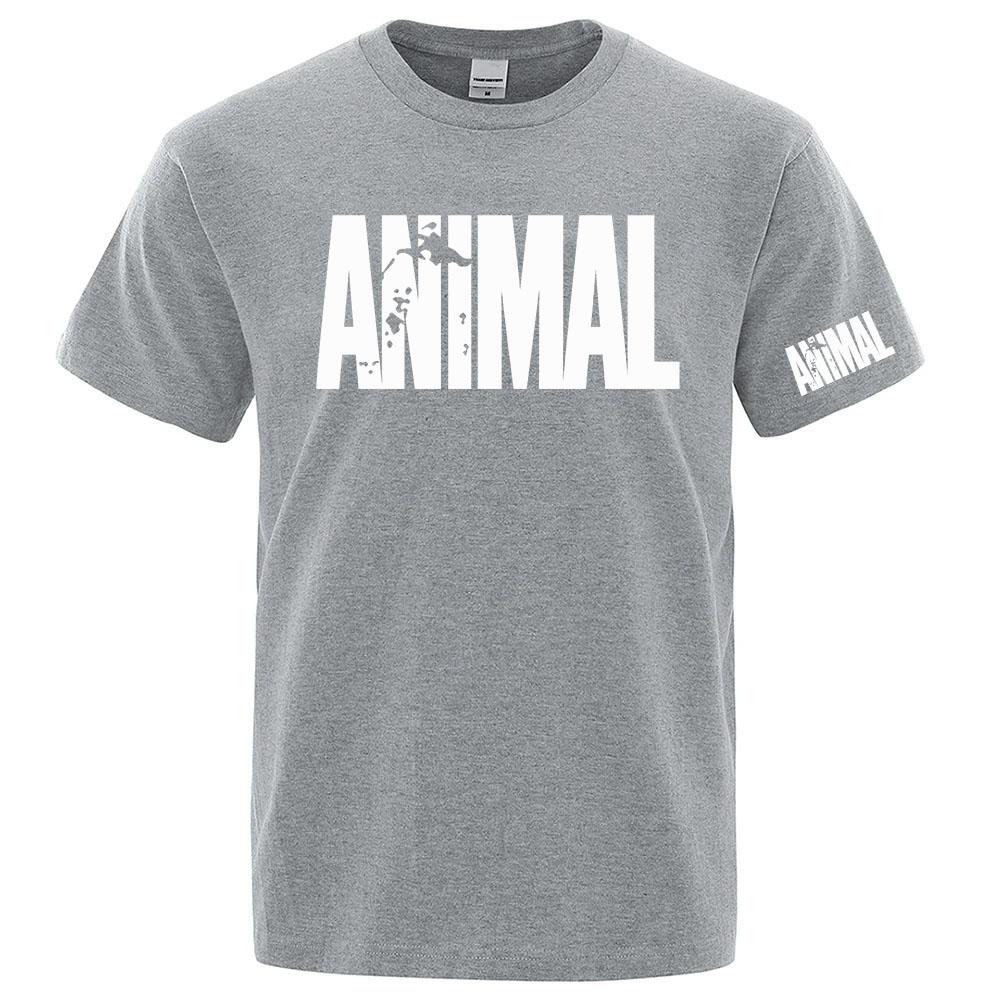 2026 Animal Letter GYM Logo Stampa Seta Ghiacciata Unisex Asciugatura Rapida Sottile Manica Corta Traspirante Mezza Manica Casual Sportiva alla Moda Maglietta