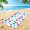 Vibrant Underwater Creatures Beach Towel – Soft Absorbent Microfiber with Seahorse & Seashell Print for Summer