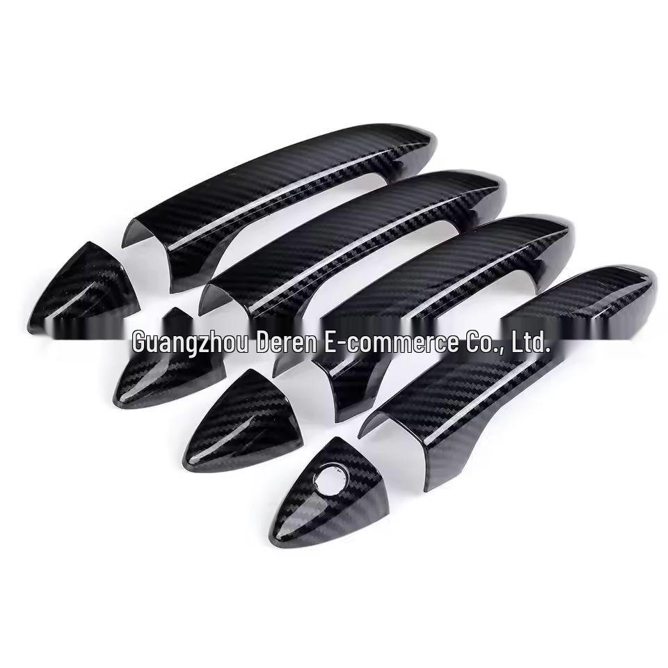 Bright Black Carbon Fiber Door Handle Stickers for 2017-2021 Honda Pilot