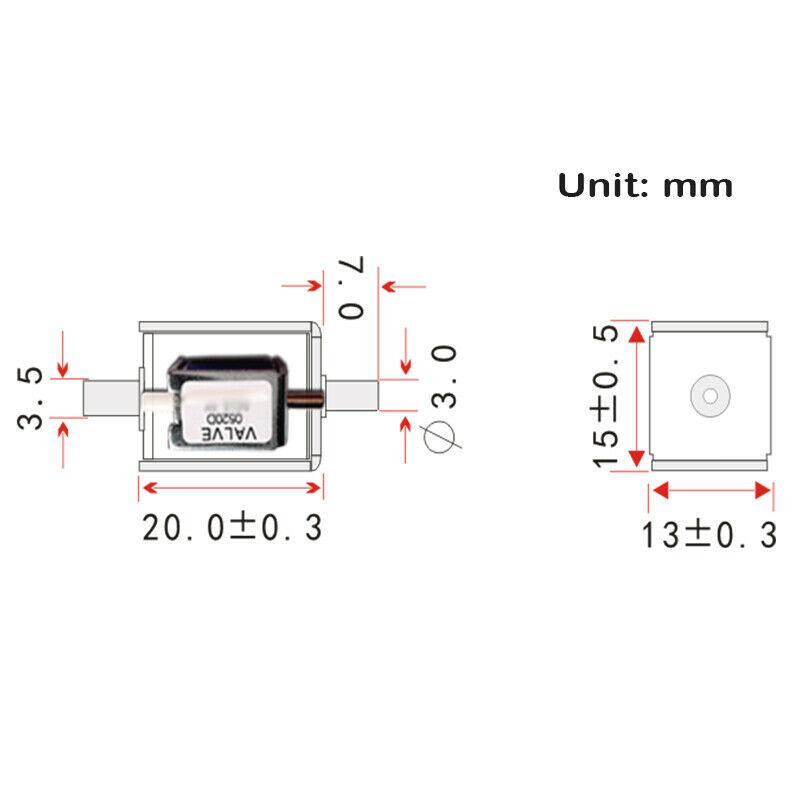 1pc 0520D Mini Electric Solenoid Valve DC3V/4.5V/6V/12V/24V N/C Normally Closed Air Gas Vent Valve