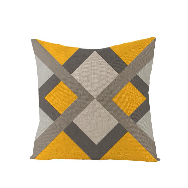 Modern Minimalist Style Linen Pillowcase Household Goods Soft-decorative Sofa Pillowcase Geometric Abstract Pillowcase