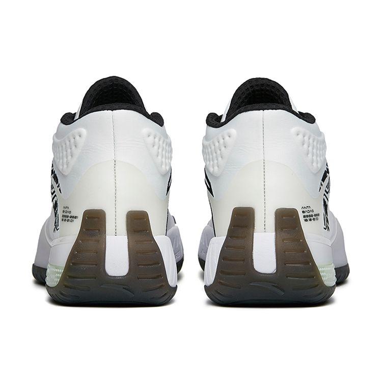 Anta Durable Mid-Top Basketball Shoes Men Sneakers White Black Orange 112141614-3
