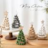 Wooden Christmas Tree Ornaments Vintage Style 5 Colors Wooden Beads Decoration Artificial Christmas Tree Beaded Christmas Tree