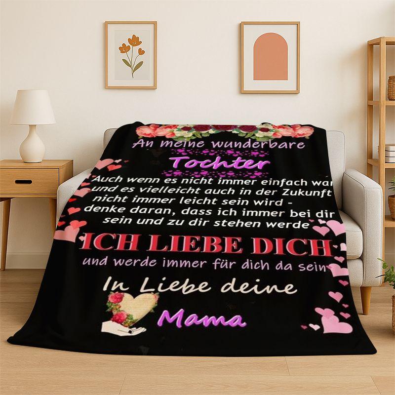 Gift Thanks To My Mom Mother Letter Present Flannel Blanket Soft Throw Blanket for Bedroom Living Room Bed Camping Picnic Nap