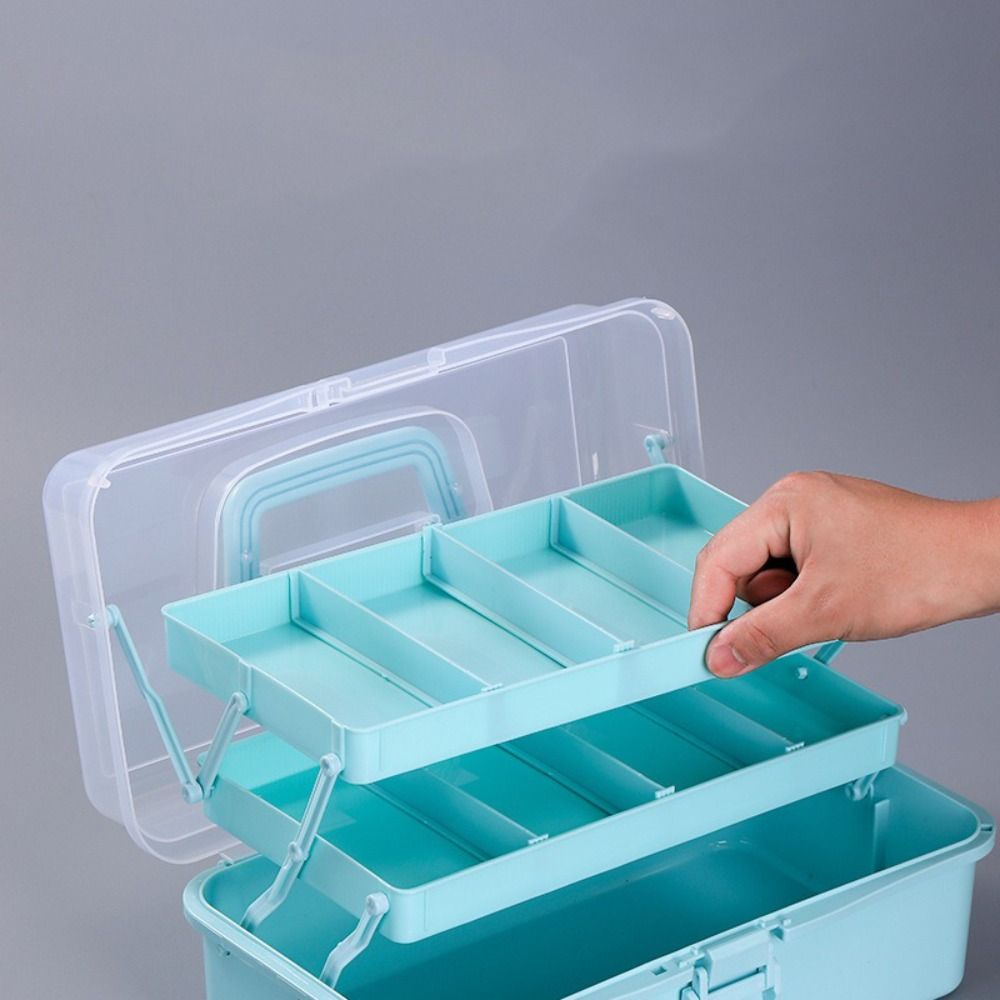 Three-layer Sewing Storage Box Transparent Portable Hardware Tool Box New Craft Storage Box