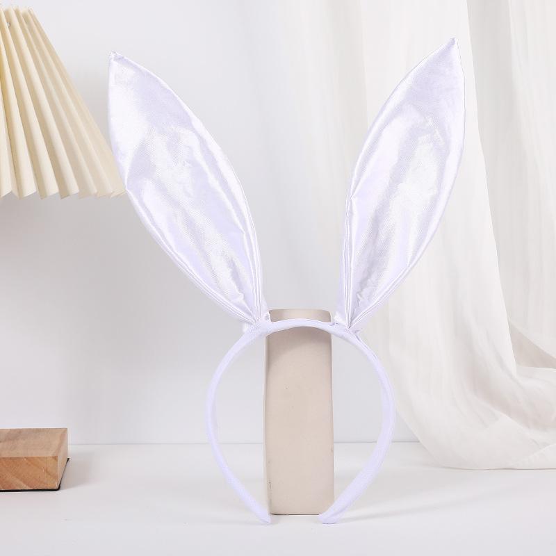 1 stuks verkocht geruite konijnenoor hoofdband op voorraad hoofdband konijnenmeisje haarclip Halloween konijnen hoofdband white