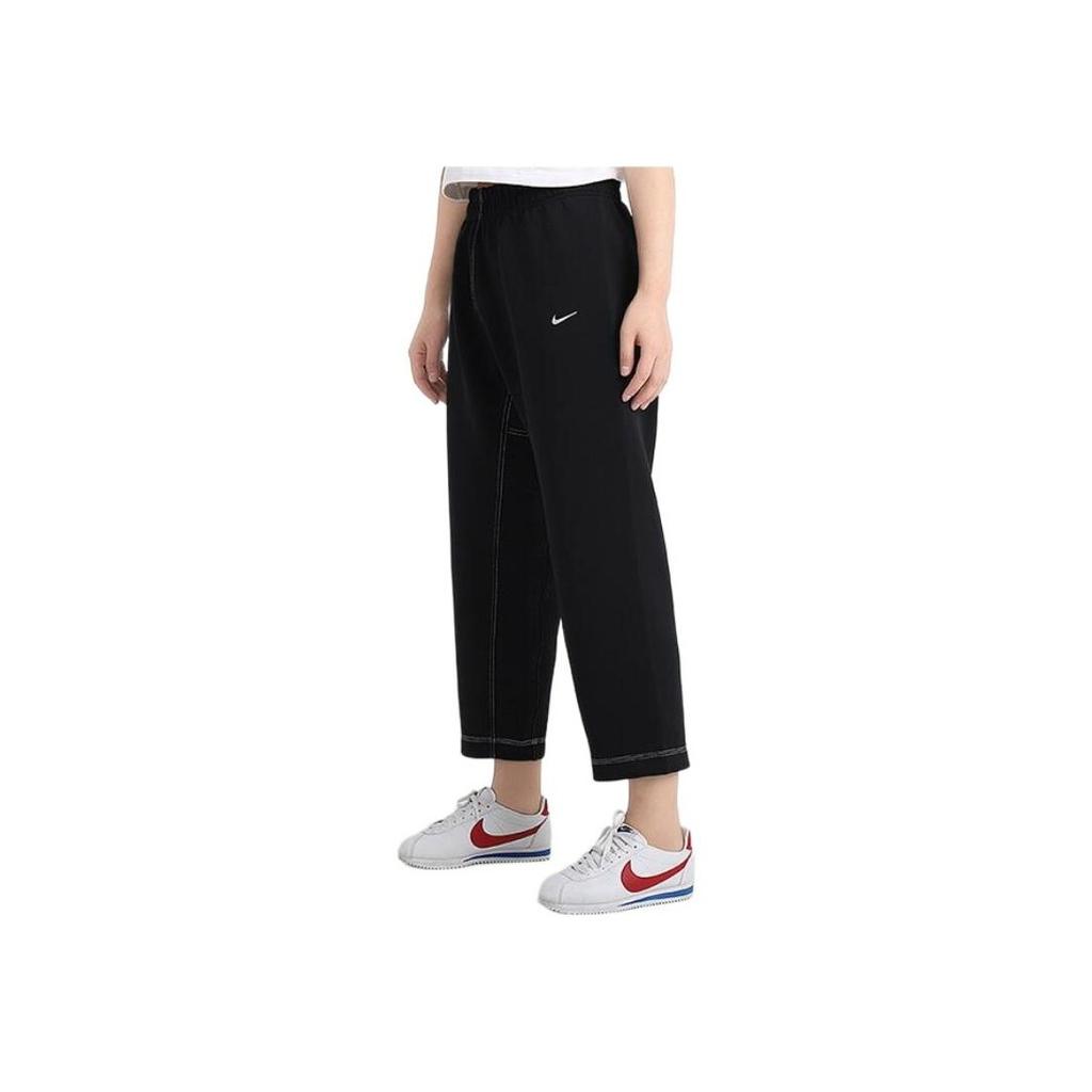 Nike Solid Color Loose Wide-Leg Casual Pants Women Bottoms Black CU6930-010