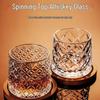 Premium Rotating Crystal Whiskey Glass Set