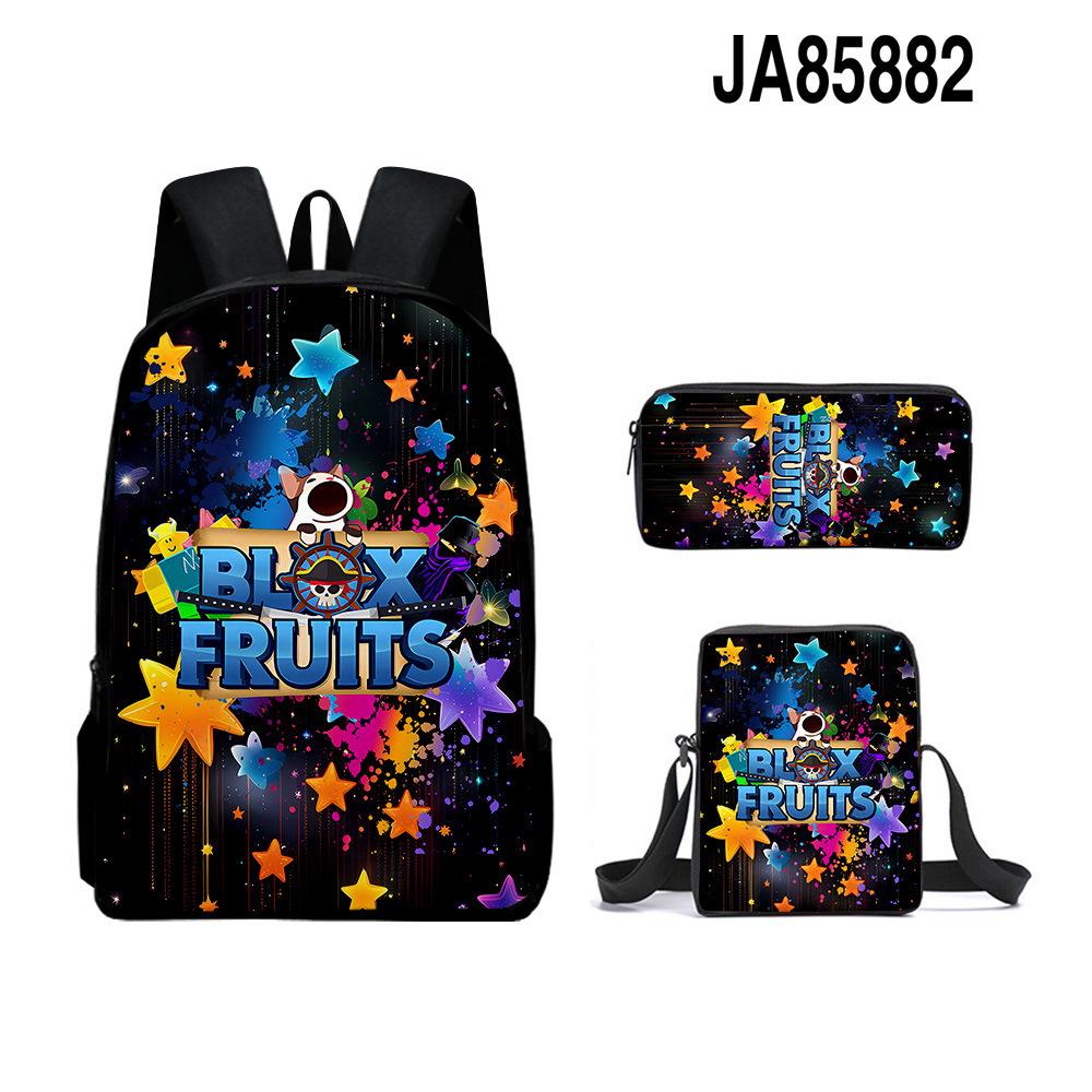 3D-Spiel Blox Fruits Schultasche Rucksack Umhängetasche Federmäppchen Rucksack Dreiteiliges Set