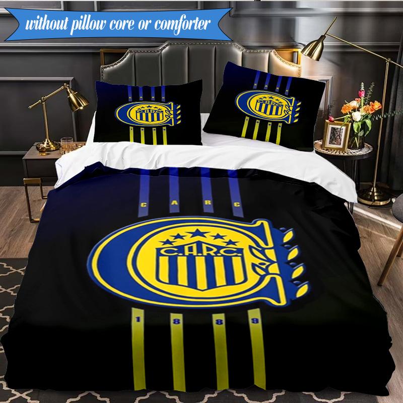 Rosario Central Crest 3pcs Bedding,Including 1pc Duvet Cover And 2pcs Pillowcases Perfect for Christmas,Ideal for Bedroom, Dormitory
