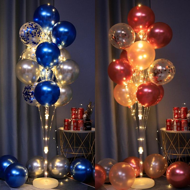 LED-Tüll-Ballon mit Säulenständer, leuchtender transparenter Bobo-Ballon-Ständer, LED-Lichterketten, Hochzeit, Geburtstag, Party-Dekorationen