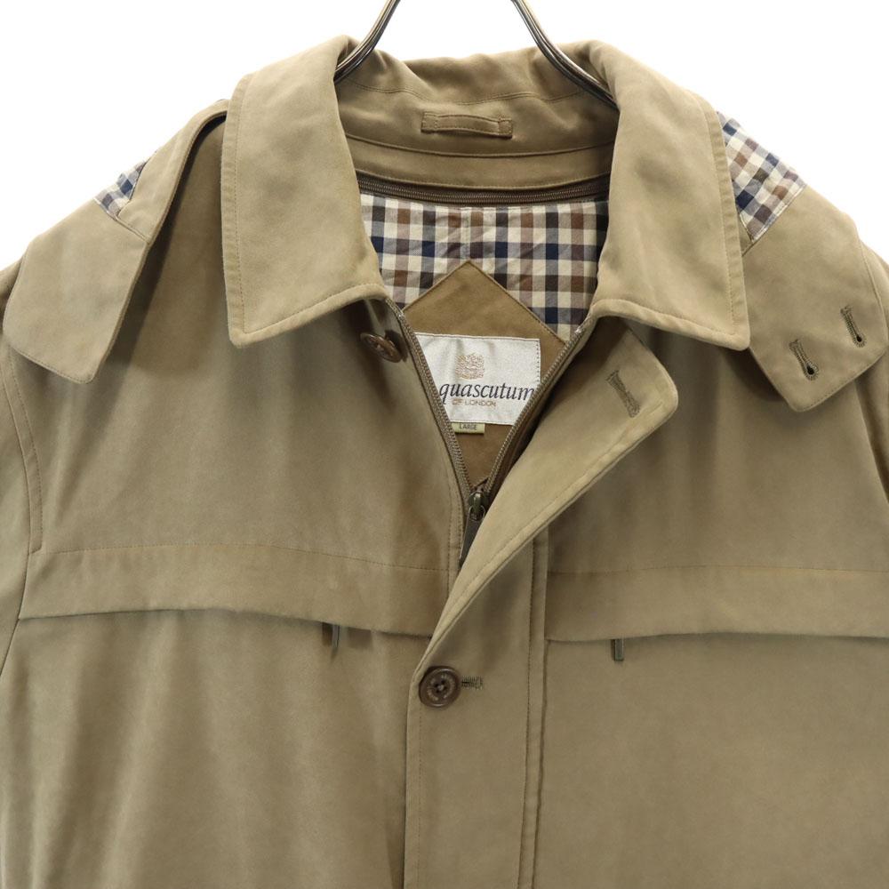 Aquascutum Kabát s límcem z nerezové oceli s dlouhým rukávem L Béžový S podšívkou Pánský Použitý