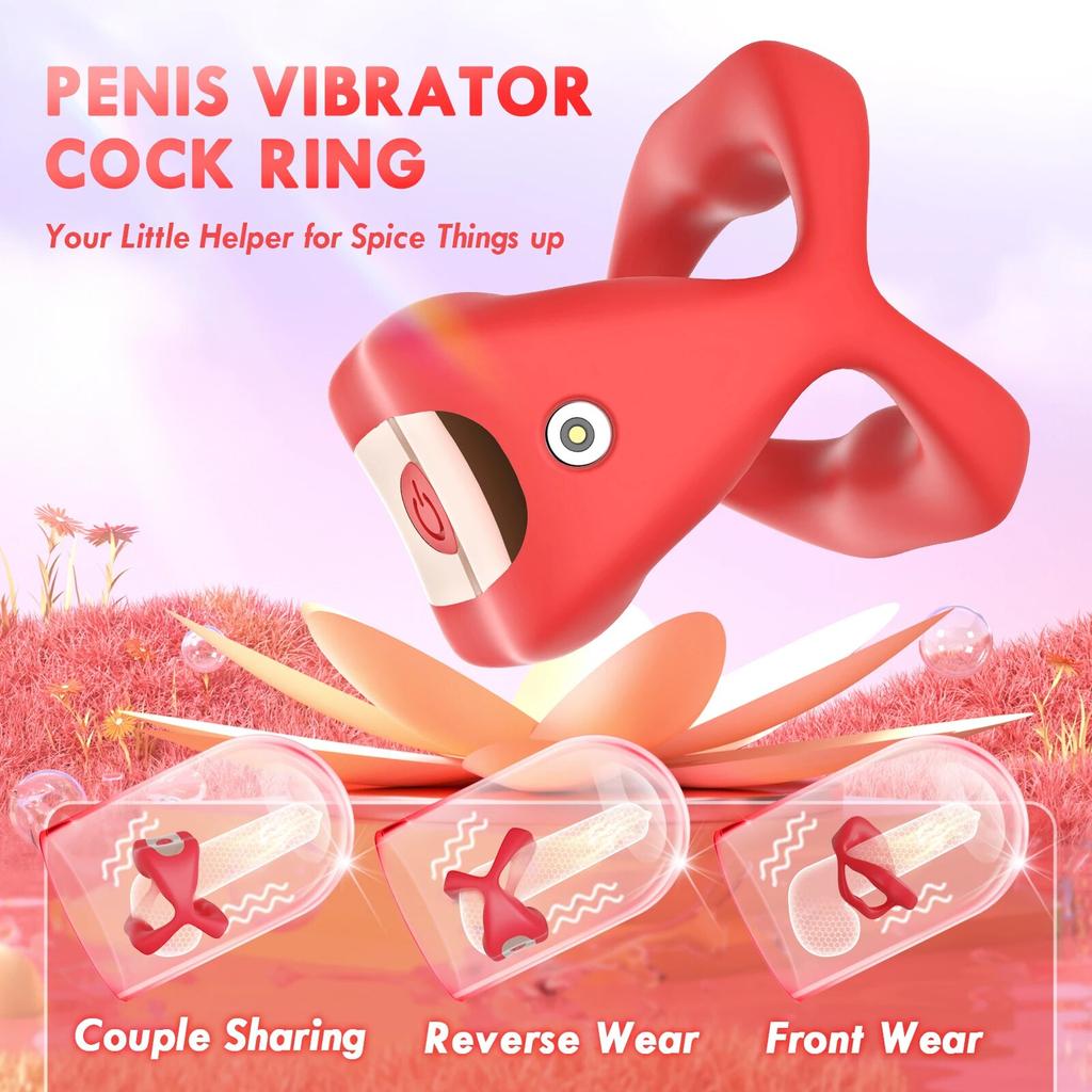 Cock Vibrator Ring for Men Vibrating Penis Ring APP Control Ejaculation Delay Waterproof  Clitoris Simulation Sex Toy for Men