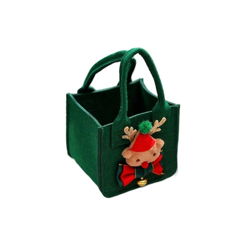 Felt Christmas Storage Bag Portable Handheld Design Organizer For Holiday Apples Gifts And Home Decoration
