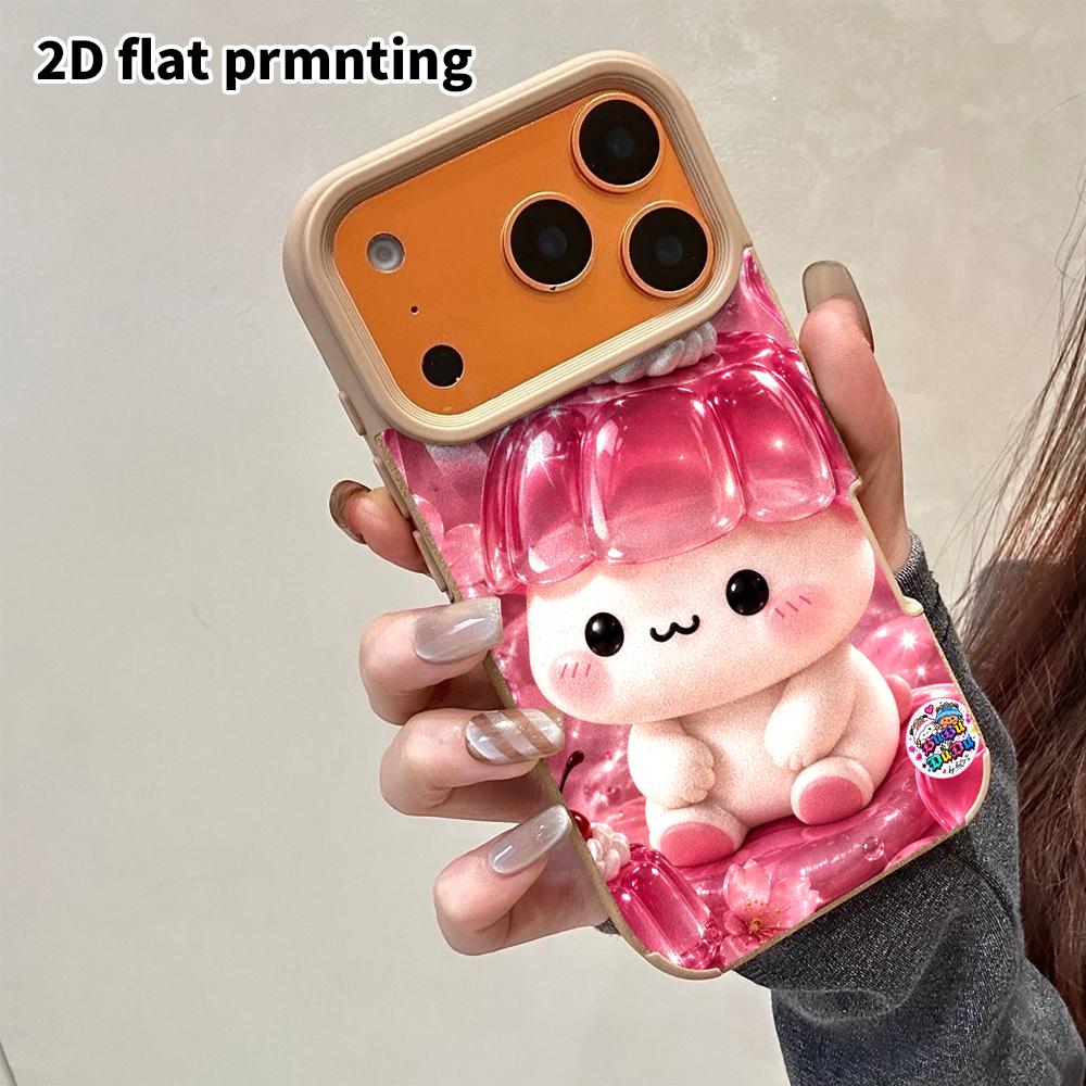Phone Case: 2D flat lambskin suitable for iPhone 18, 17, 16, 15, 14, 13 Pro film protection case,cartoon dolls, Christmas and Halloween gifts