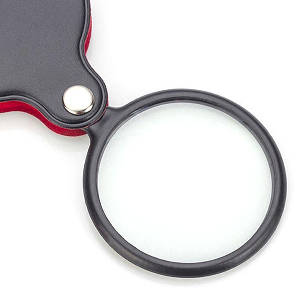Pocket 8x Reading Newspaper 50mm Leather Jewelry Loupe Magnifying Glass Magnifier Gift
