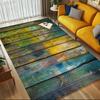 Wooden Planks Colorful Crystal Velvet Chair Mat Area Rug - Non-Slip, Floor Mat, Office Desk Chair Rugs, Bedroom Decor.Christmas Gift-1106049