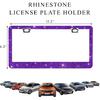 Car License Plate Frame, Sparkling Stainless Steel Auto License Plate Frame With Rhinestones, Bling Diamond License Plate Holder, Universal Exterior