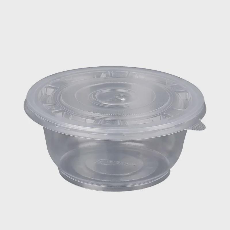 Round Disposable Plastic Bowl with Lid for Fresh-Keeping
