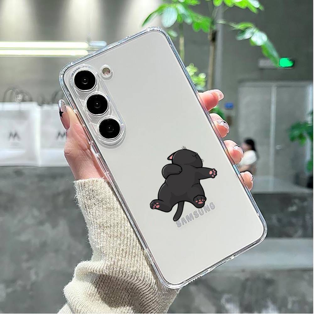 Cartoon Cat Meow Phone Case Transparent Silicone Soft For Samsung GalaxyA10,12,13,20,21s,22,31,32,52,71,72,73