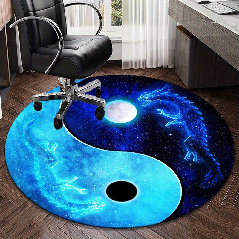 Yin-yang Mandala Design round carpet Chair cushion Round Entryway Rug, Soft Round Rugs for Living Room, Bedroom, Circle Carpet decor gifts