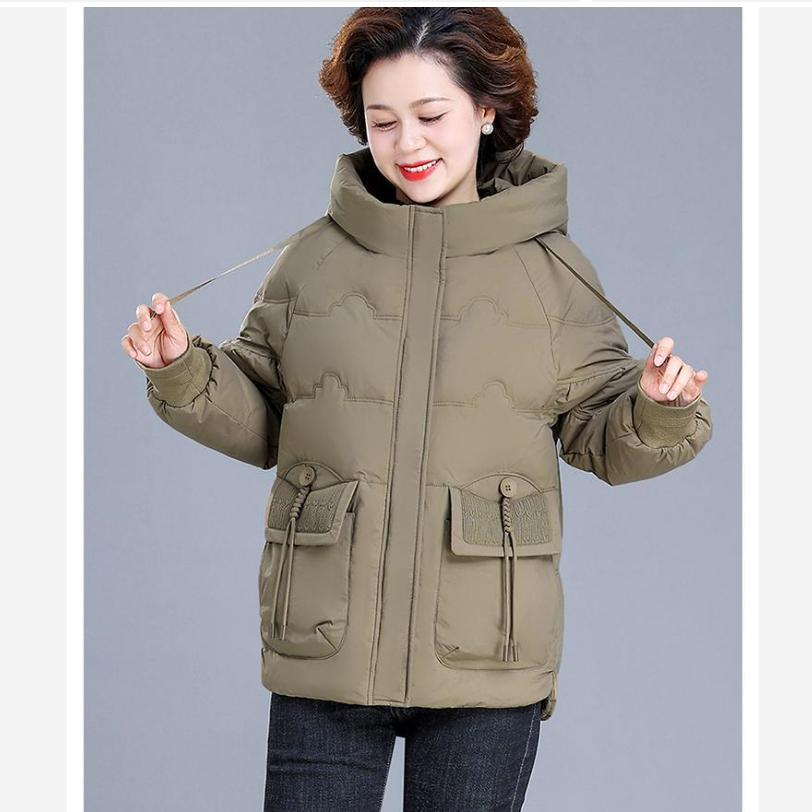 Plus Size Thin Padded Jacket, Short Down Jacket, Winter Clothes, Middle-aged and Elderly Winter Clothes, Women's Models
