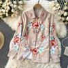 High Quality Designer Retro Pattern Printed Shirt Pants Two Piece Set Women Elegant Office Ladies Casual Trousers Set