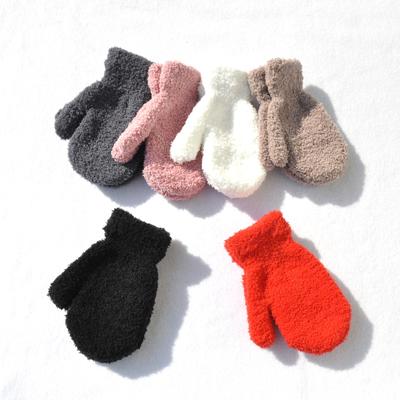5-11 Jahre alt Neue Baby Fäustlinge Neugeborene Kinder Kinder Handschuhe Mohair Plüsch Dicke Jungen Mädchen Handschuhe Winter Zubehör für Kinder