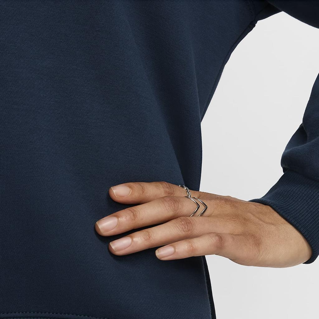 Nike Sportswear Logo Embroidered Pattern Crewneck Pullover Solid Color Long Sleeve Sweatshirt Women sweatshirt Military Navy DQ5733-478