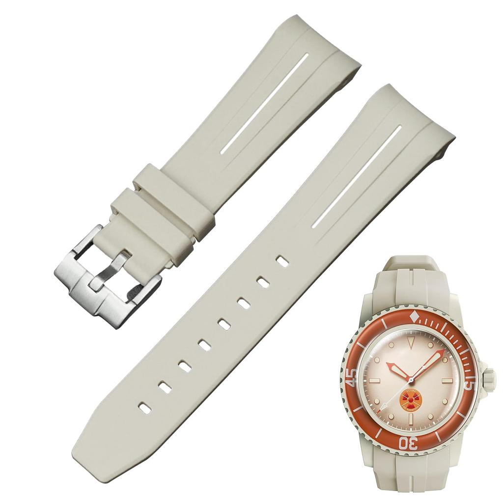 Jumpsunfun 22mm Watch Band for Blancpain X Silicone Watch Compatible with SCUBA Fifty Includes Replacement Tool Swatch, Strap, Bioceramic, Fathoms,