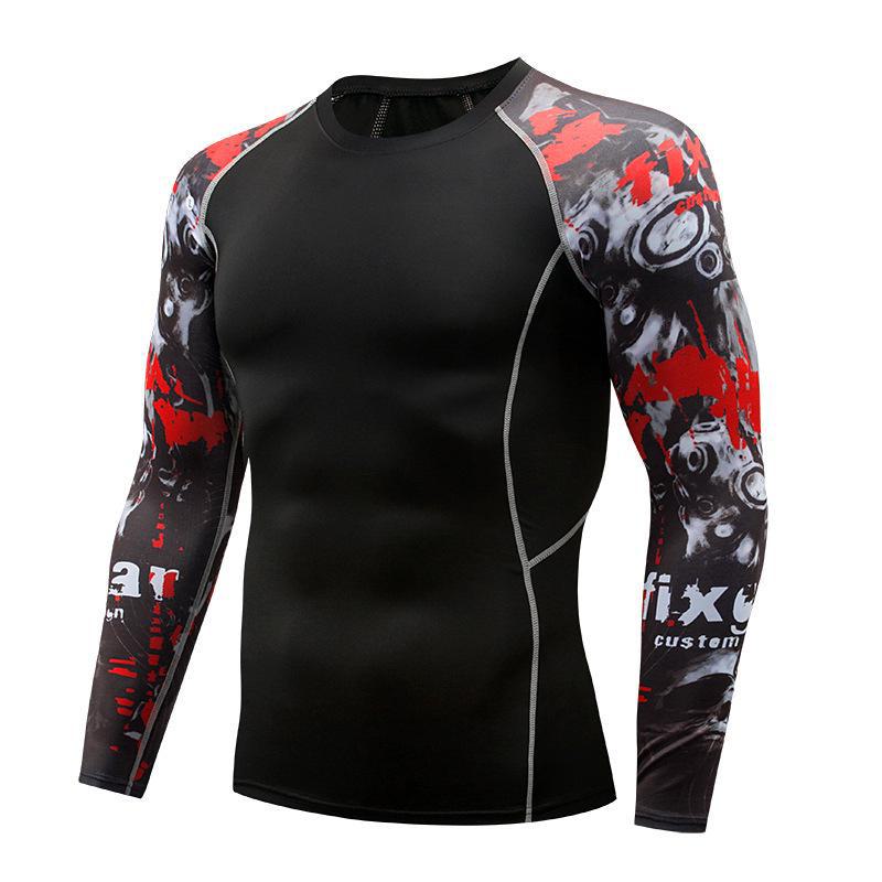 Herren Quick-Dry Langarm Sportstrumpfhose & Trainingsshirt