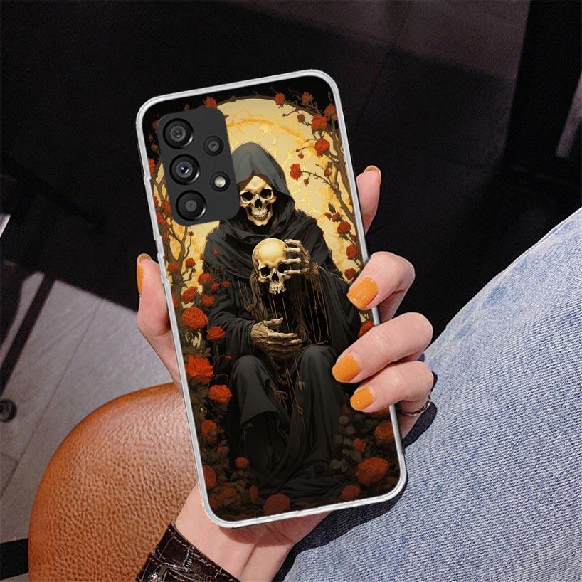 Reaper Skull Skeleton Gun Phone Case For Samsung Galaxy A17 A16 A15 A14 A13 A57 A56 A55 A54 A53 A37 A36 A35 A34 A33 A26 A25 A24