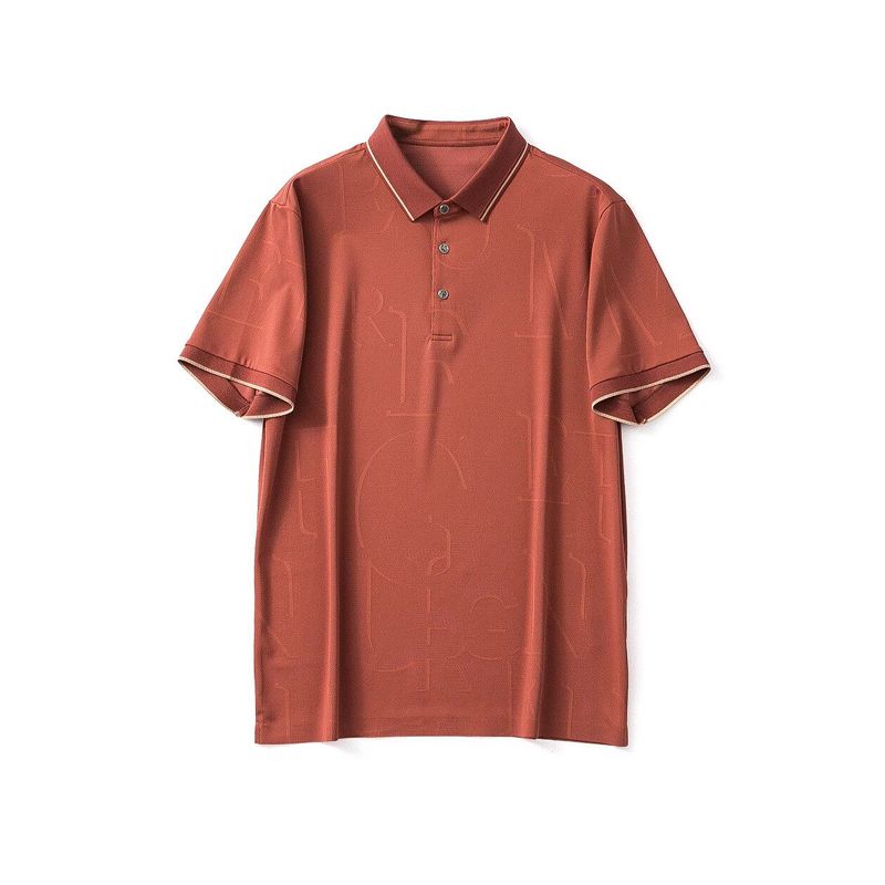 6A Mulberry Silk Ice Silk Short Sleeve T-shirt Men's Summer Business Casual Lapels Polo Shirt Export Men's Clothing T-shirt with Collar