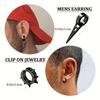 EVISPOL 11pcs Punk Style Stainless Steel Ear Clip Set Non-Piercing Hip-Hop Rivet Feather Pendant Earrings for Men and Women