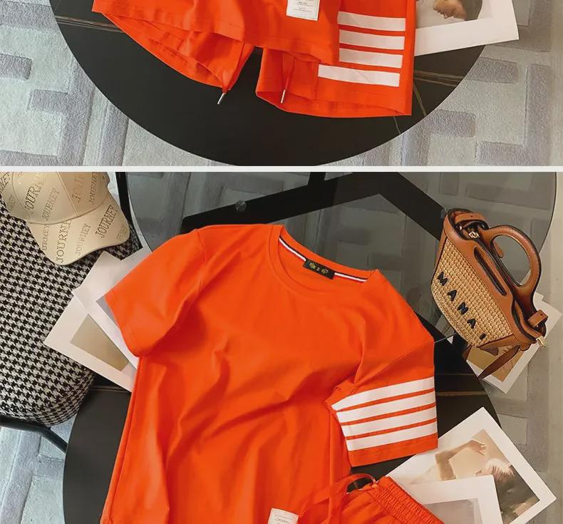 2025 TB Women's Four-Bar Sports and Leisure Shorts Set - Classic Fashion Two-Piece Suit for Summer
