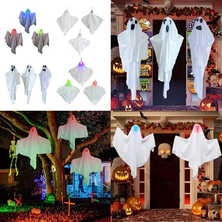Ghostly Halloween Hanging Decor Light Up Ghost for Haunted House Decoration
